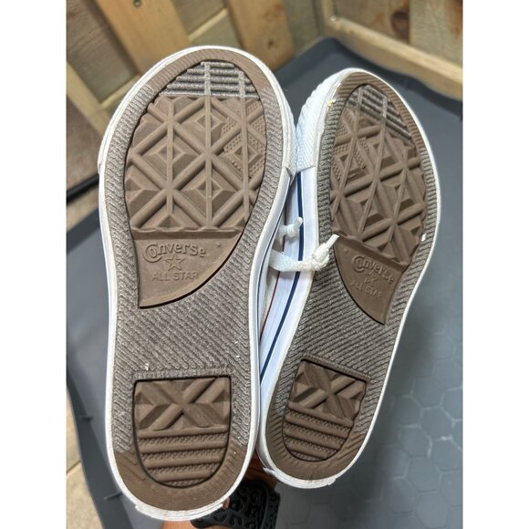 Converse All Star Junior Canvas Shoes Size 12 Off White/Red - Picture 5 of 6